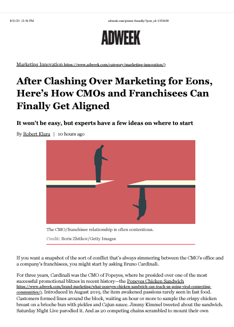 After Clashing Over Marketing for Eons, Here’s How CMO’s and Franchisees Can Finally Get Aligned