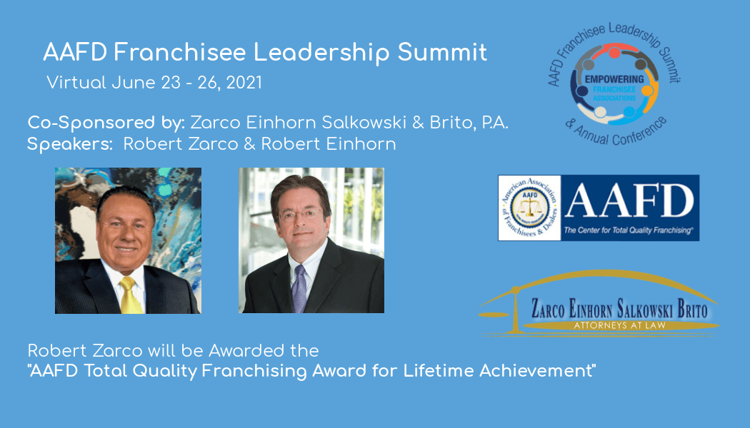 AAFD Franchisee Leadership Summit with Robert Zarco & Robert Einhorn