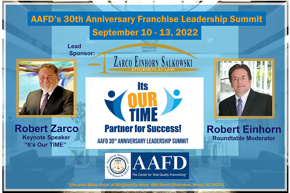 AAFD’s 30th Anniversary Franchisee Leadership Summit and Annual Conference September 10-13