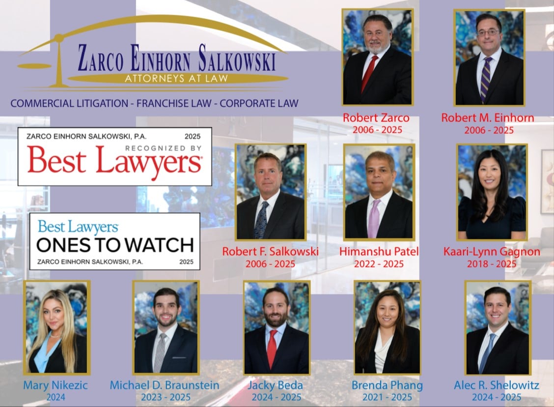 Attorneys from Zarco Einhorn Salkowski, P.A. Awarded ‘Best Lawyers’ and ‘Ones to Watch’ for 2025!