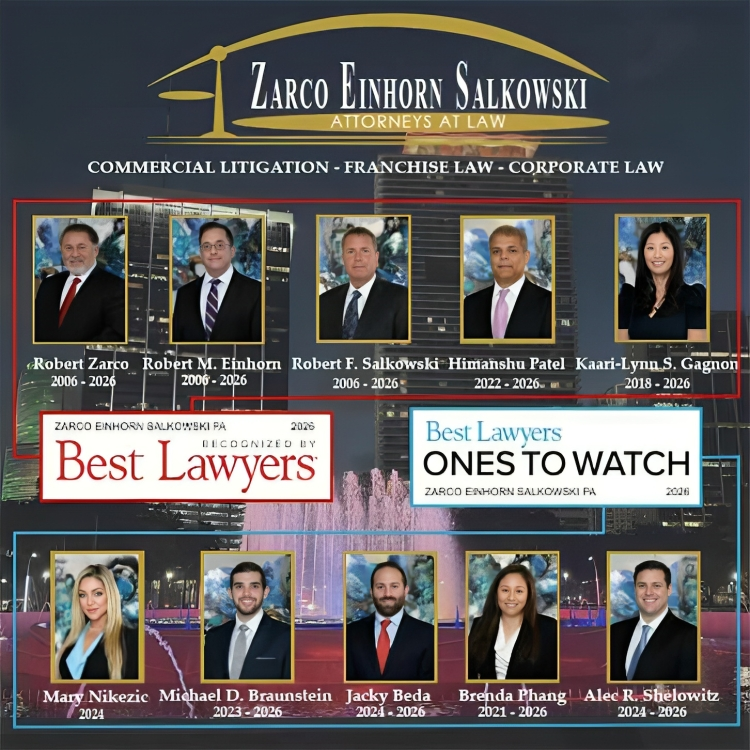 Zarco Einhorn Salkowski, Attorney at Law, Commercial Litigation - Franchise Law - Corporate Law, Attorneys Recognized Among Best Lawyers in America® and Ones to Watch® for 2026!