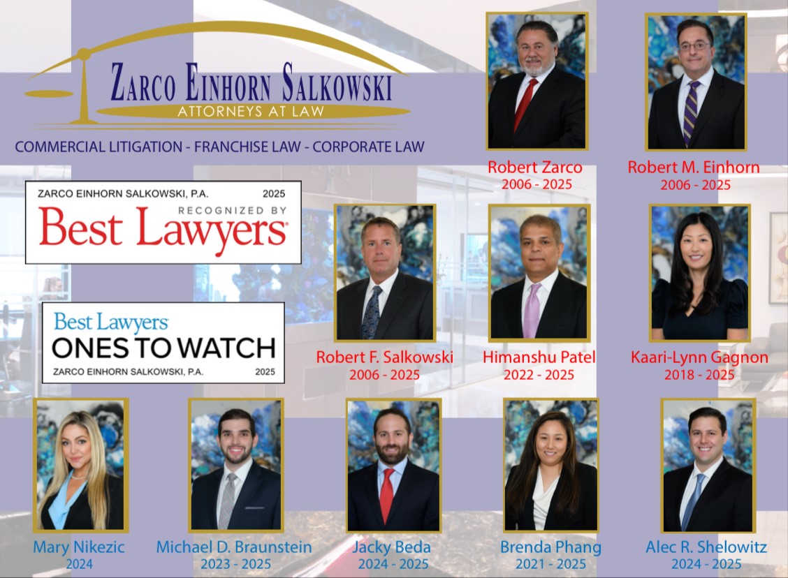 Attorneys from Zarco Einhorn Salkowski, P.A. Awarded ‘Best Lawyers’ and ‘Ones to Watch’ for 2025!