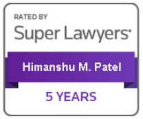 Rated By Super Lawyers | Himanshu M. Patel | 5 Years